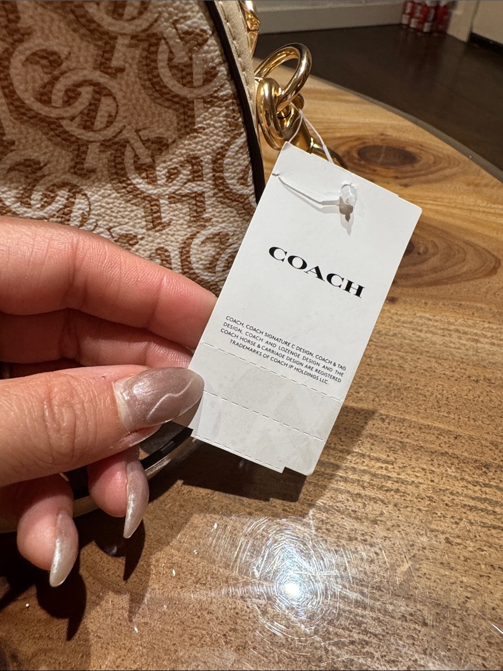 Coach Beige & Cream Signature Crossbody - Picture 3 of 3